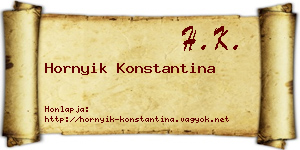 Hornyik Konstantina névjegykártya